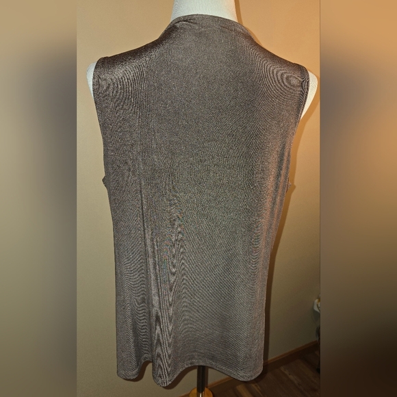 Dana Buchman TRAVEL ANYWHERE Collection Sleeveless Blouse Brown XL - Picture 4 of 5